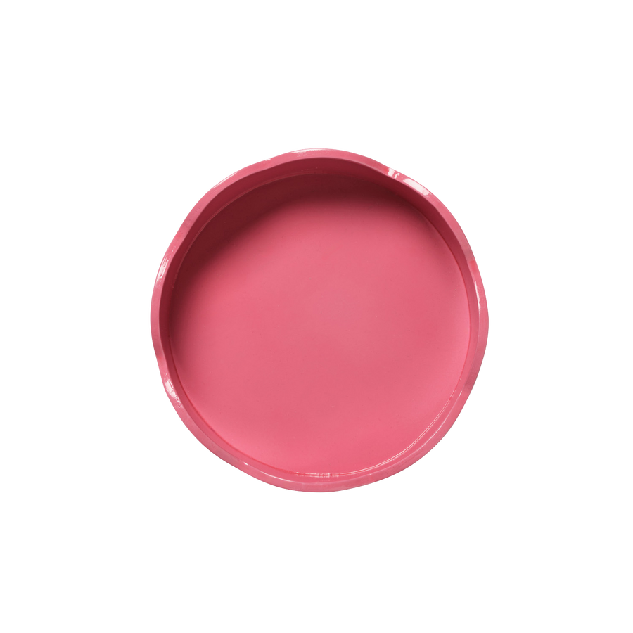 Small Round Pink Scalloped Tray