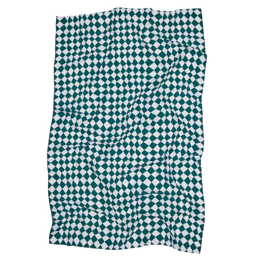 Green and White Check Tablecloth
