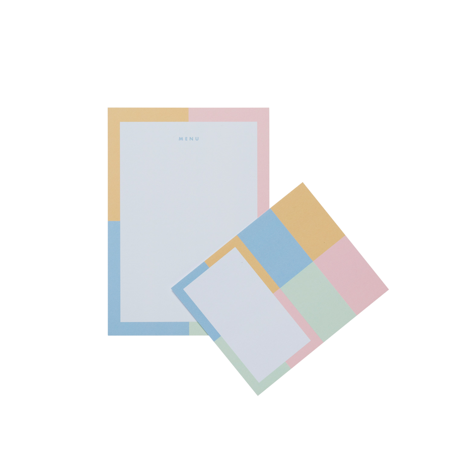 Pastel Place Card and Menu Set