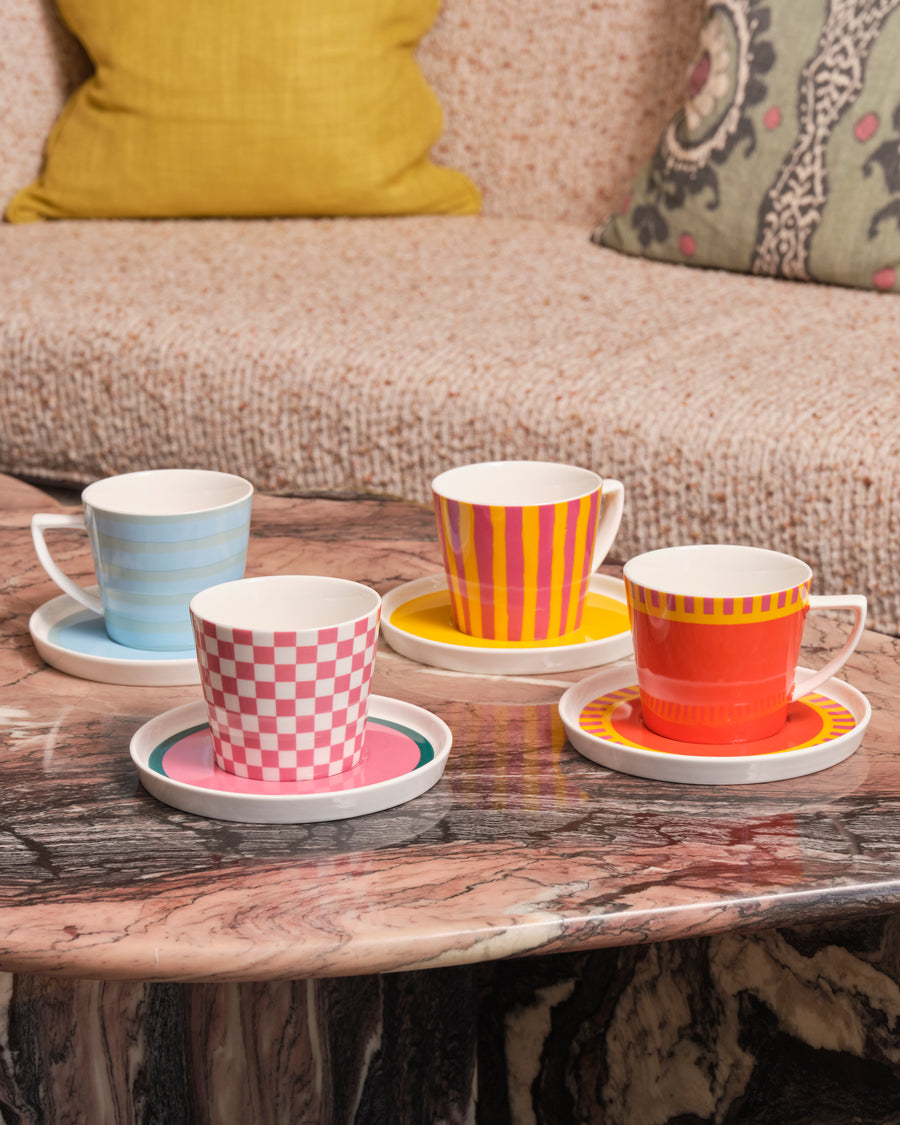 Bold Colour Tea/Coffee Cup Set
