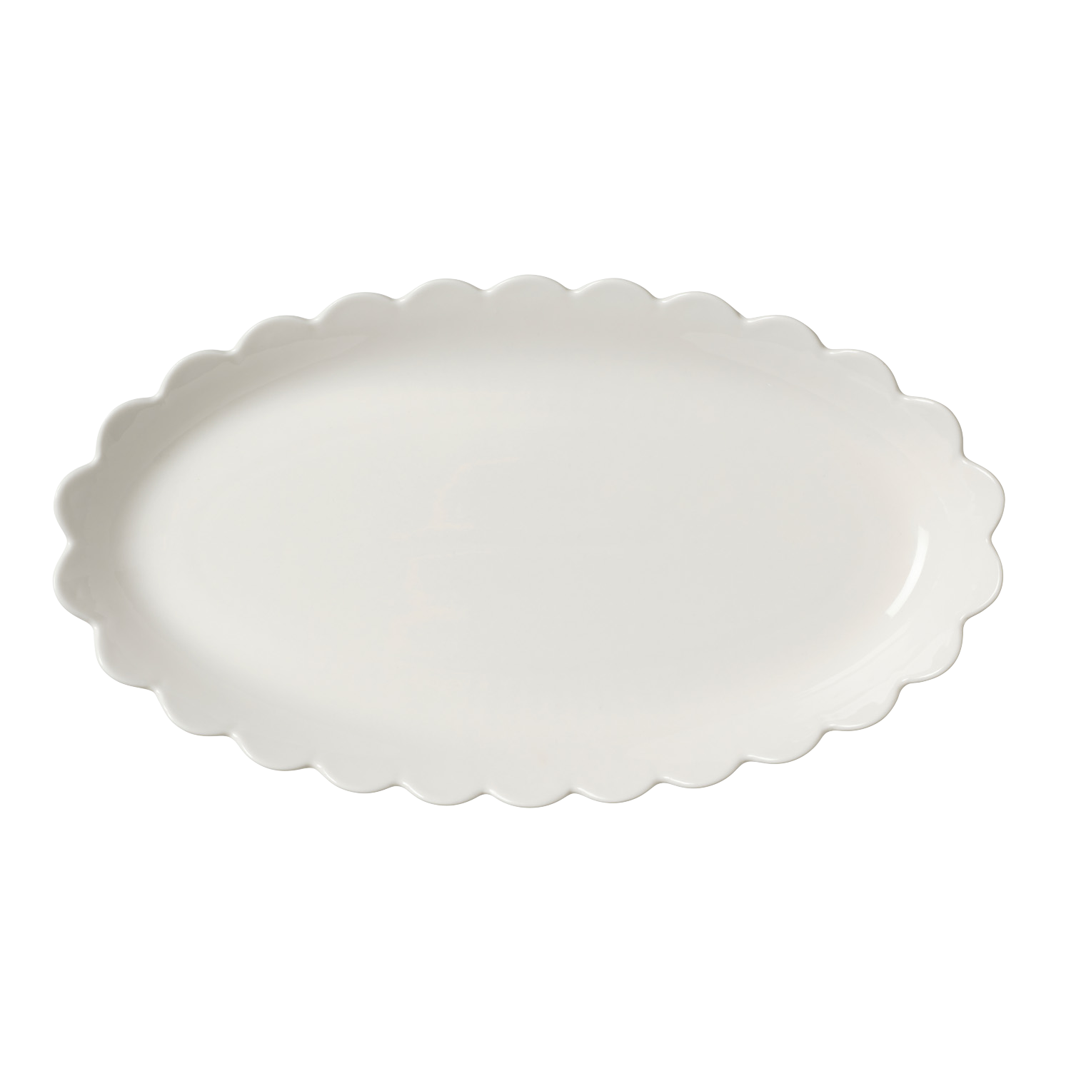 Scallop White Tray, Large