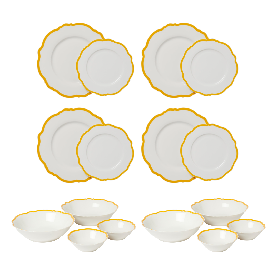 Yellow Wave Dinner Set In The Roundhouse