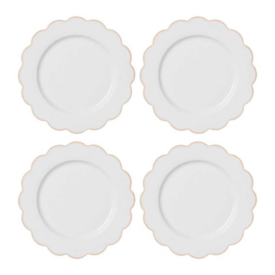 Beige Scallop Dinner Plate Set of 4