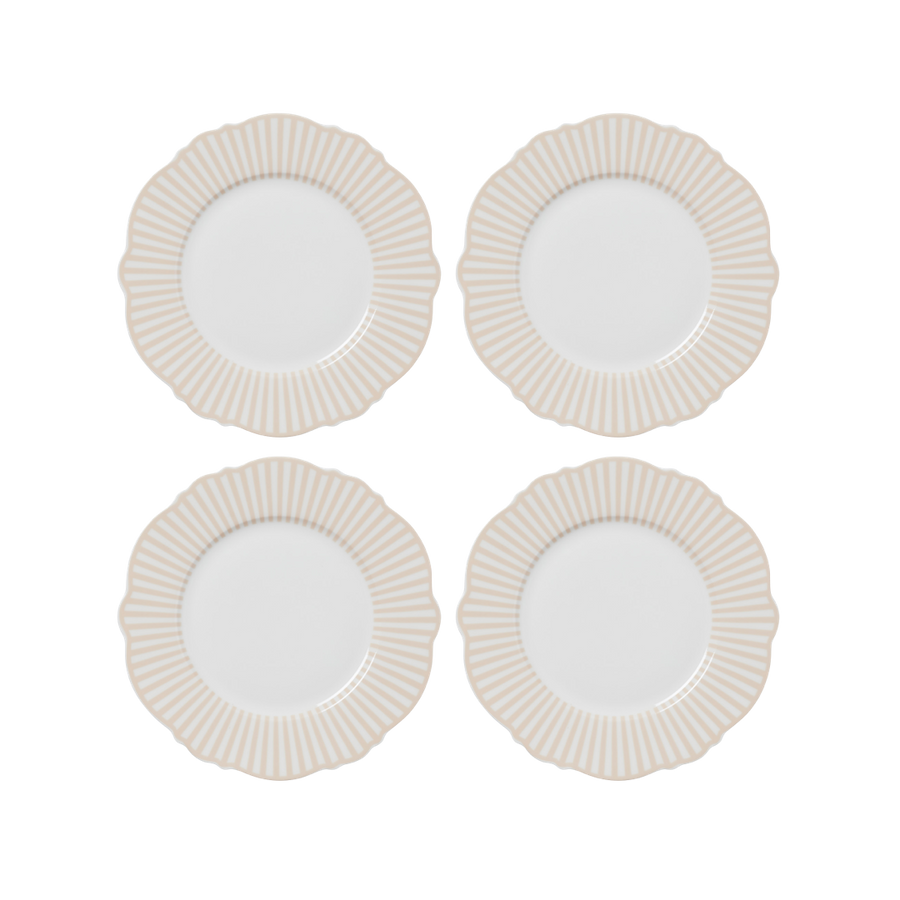 Beige Wave Side Plates - Set of 4