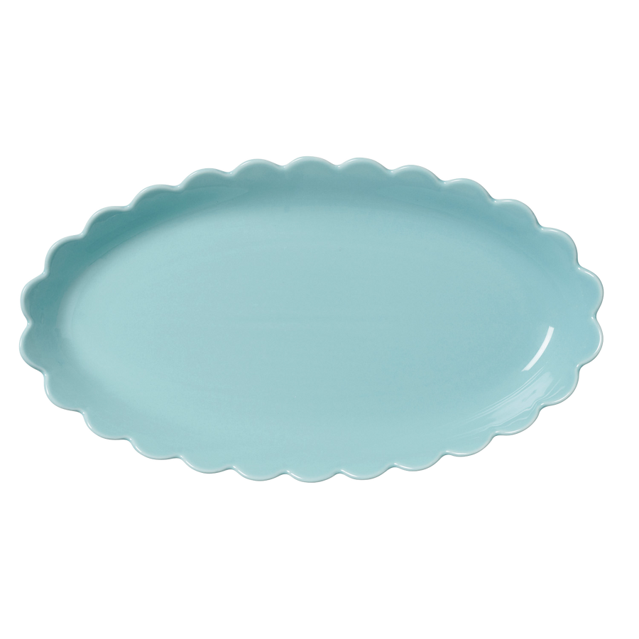 Duck Egg Blue Scallop Dining Set (17 Pieces)