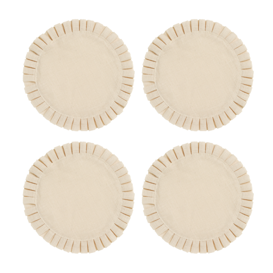 Cream Pleated Jute Placemat - Set of 4