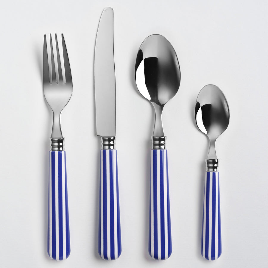 Navy and White Stripe Cutlery - Pre order for delivery from 6 October