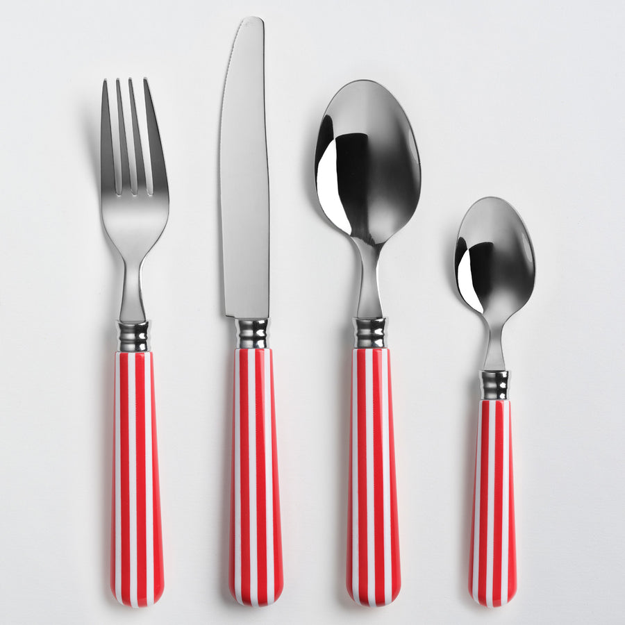 Red and White Stripe Cutlery - Pre Order for delivery from 6 October