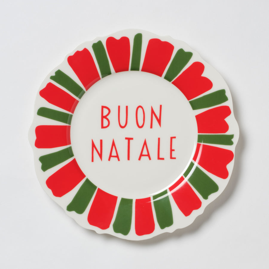 Red and Green Festive Italian Wave Side Plates