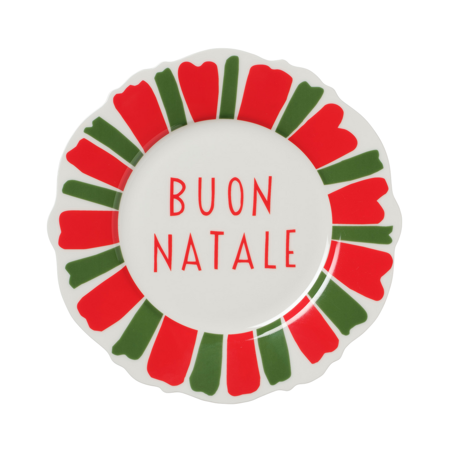 Red and Green Festive Italian Wave Side Plates