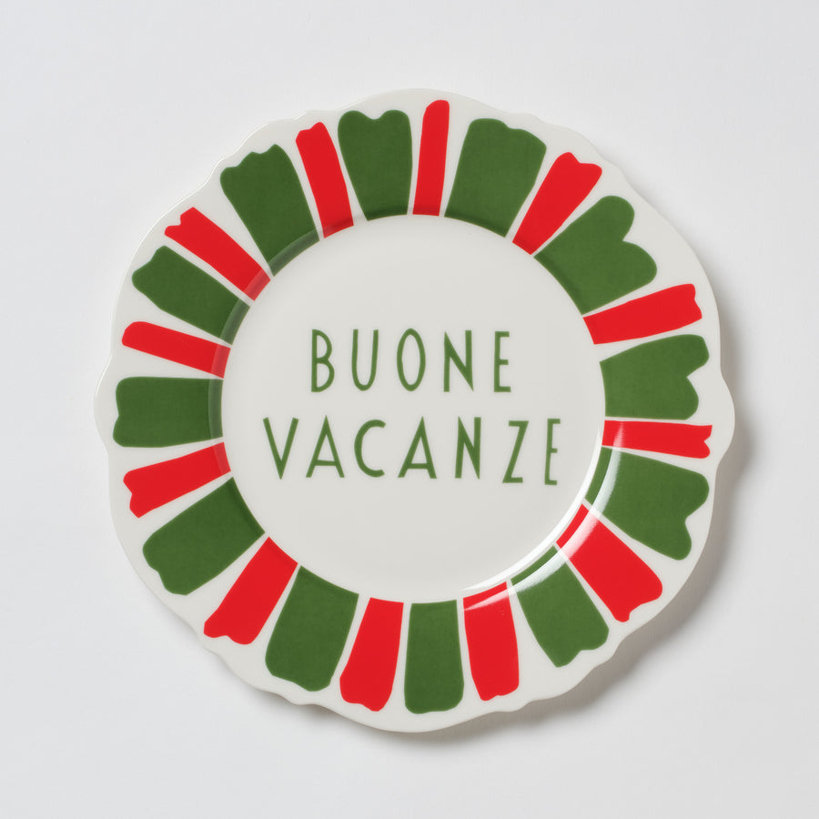 Red and Green Festive Italian Wave Side Plates