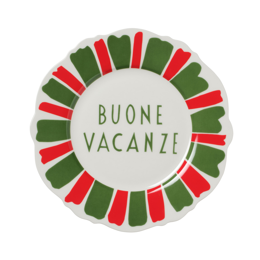 Red and Green Festive Italian Wave Side Plates