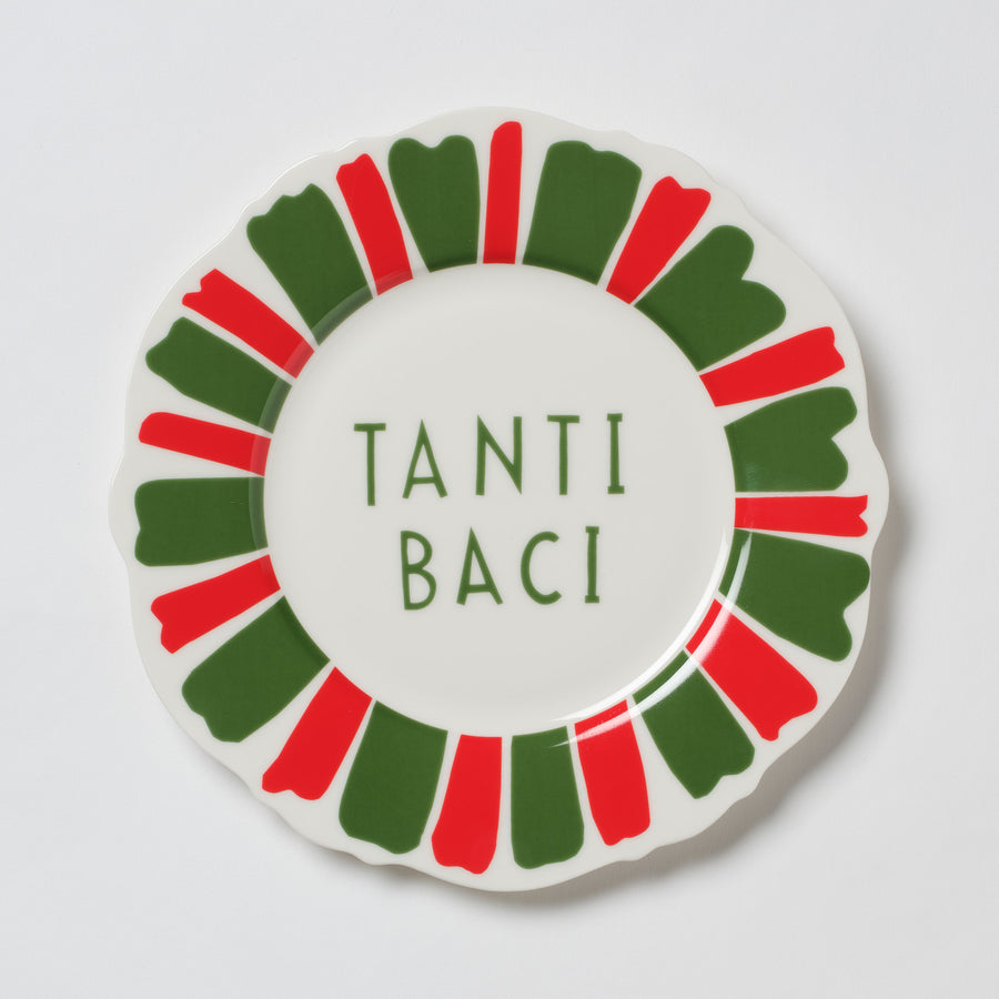 Red and Green Festive Italian Wave Side Plates