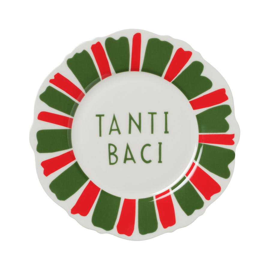 Red and Green Festive Italian Wave Side Plates