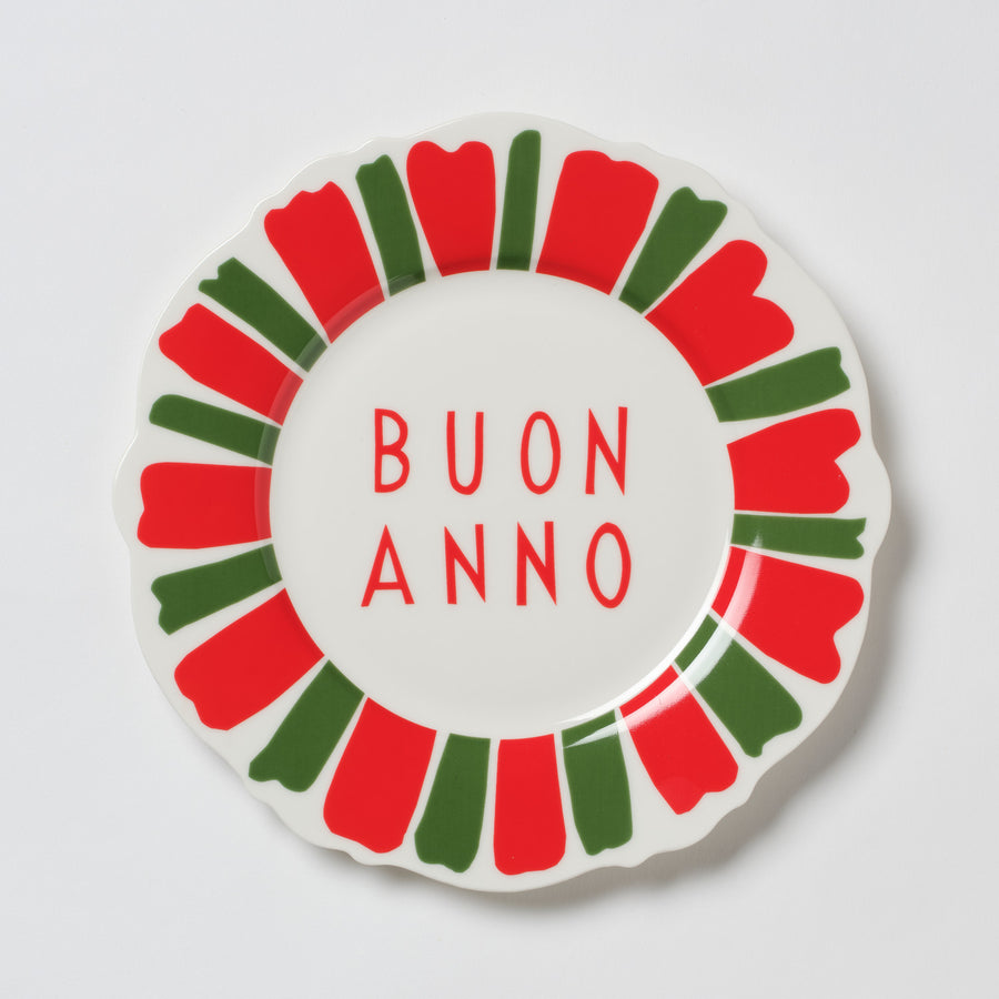 Red and Green Festive Italian Wave Side Plates