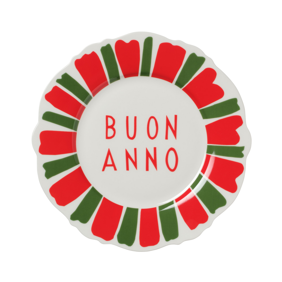 Red and Green Festive Italian Wave Side Plates