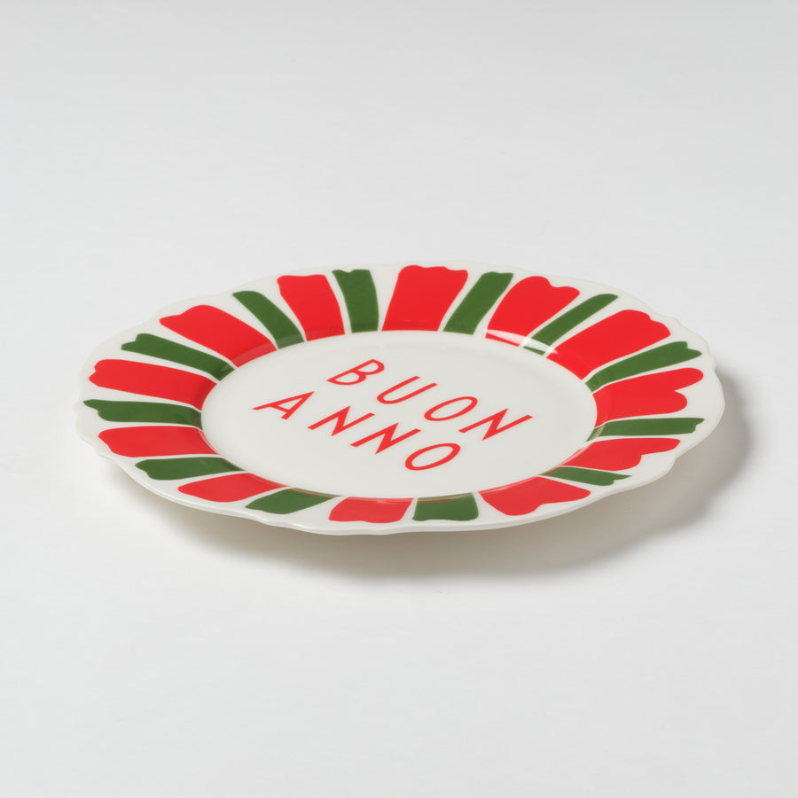 Red and Green Festive Italian Wave Side Plates