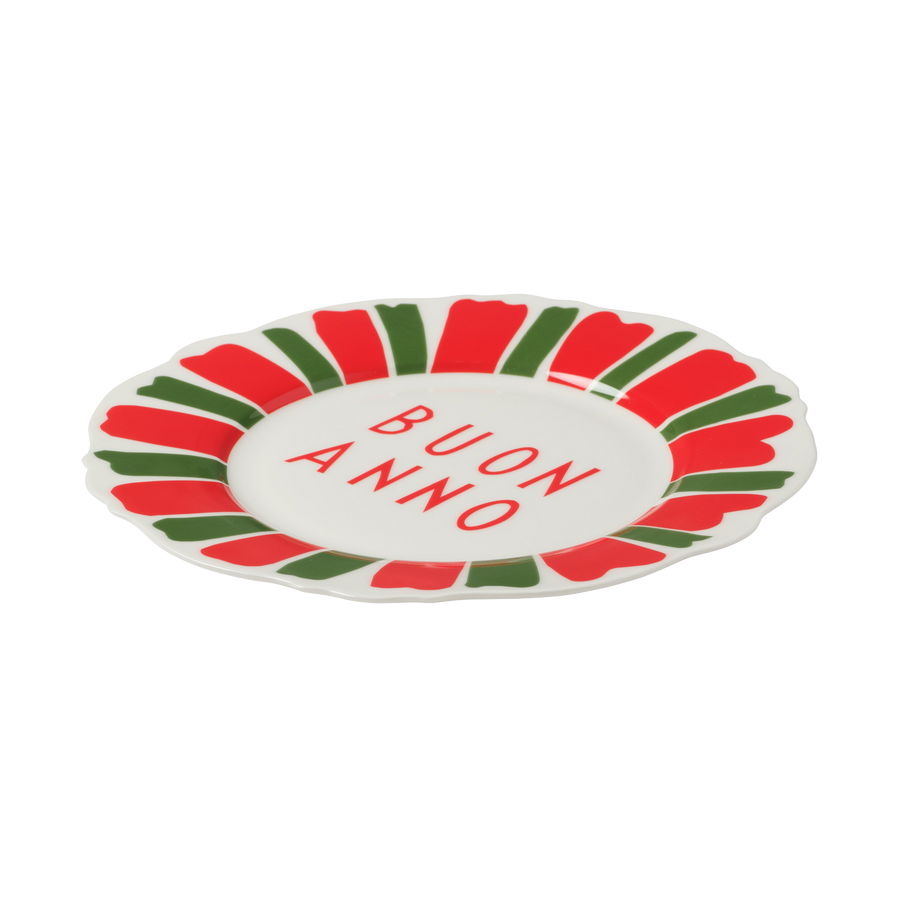Red and Green Festive Italian Wave Side Plates