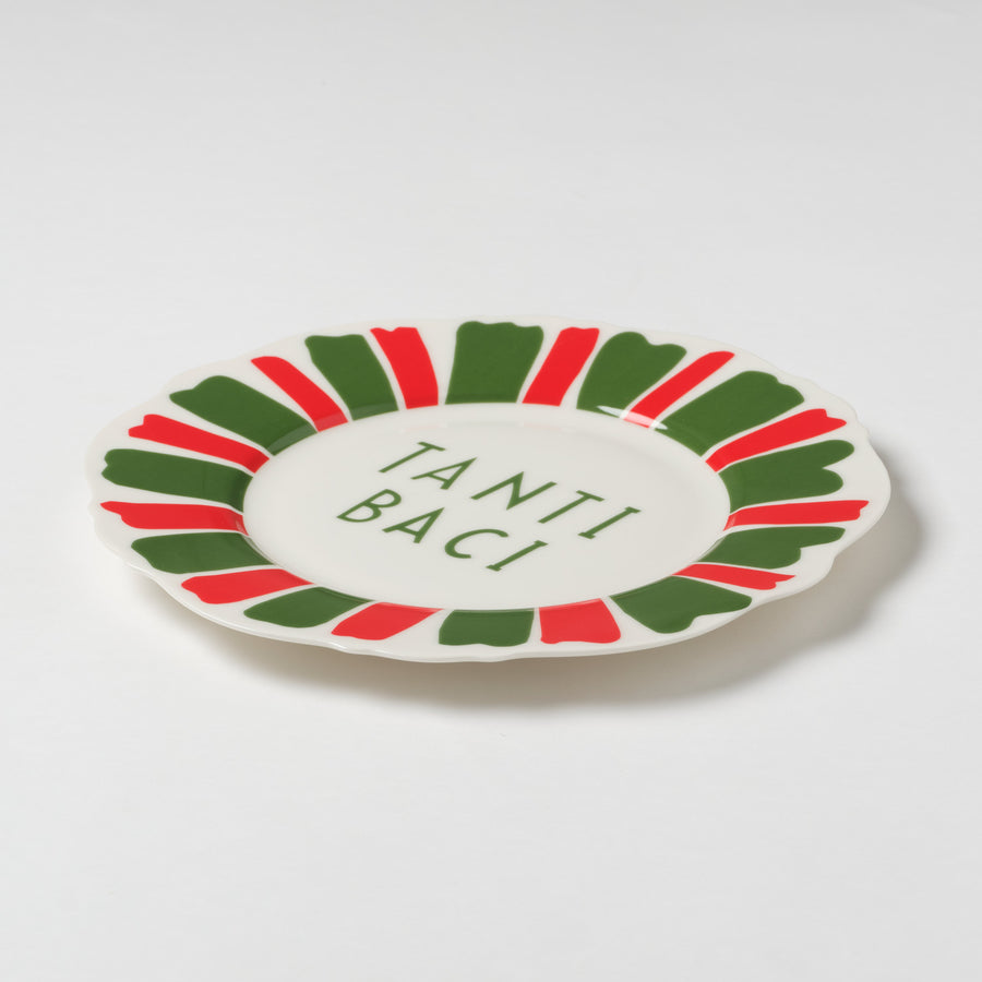 Red and Green Festive Italian Wave Side Plates