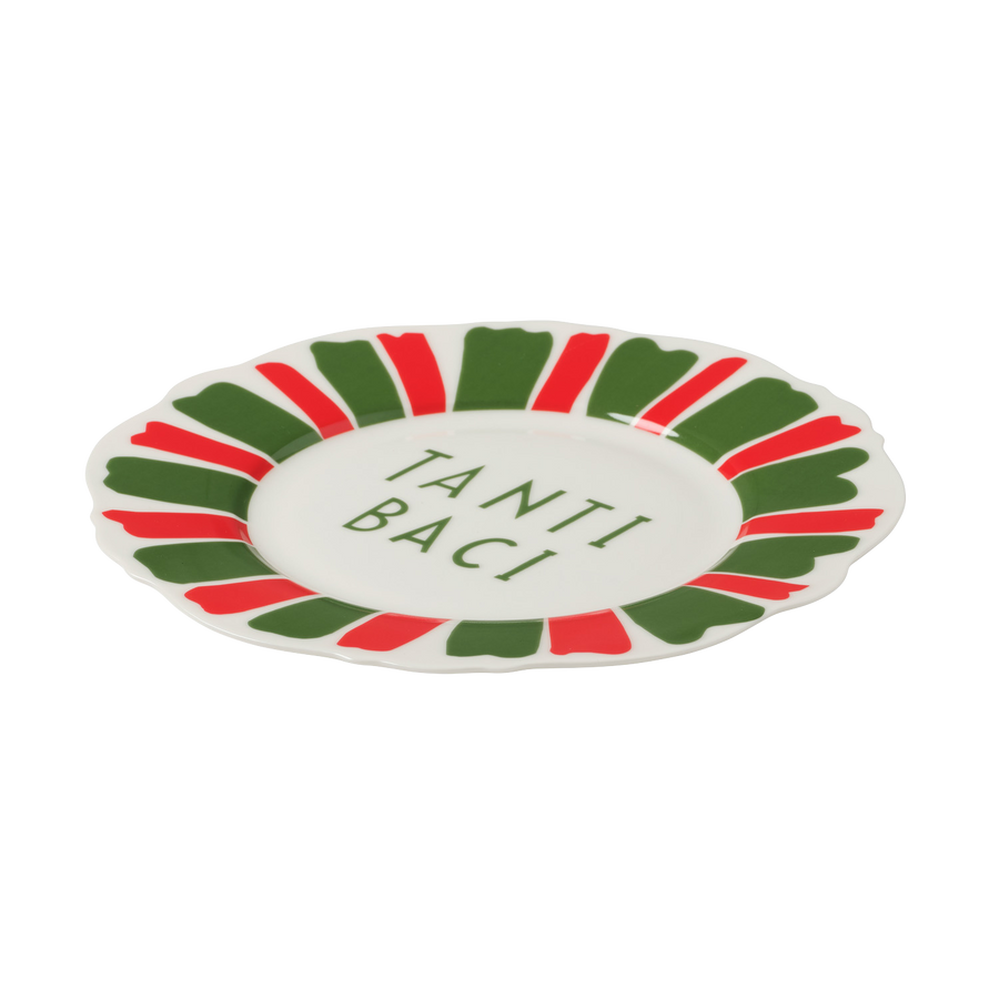 Red and Green Festive Italian Wave Side Plates