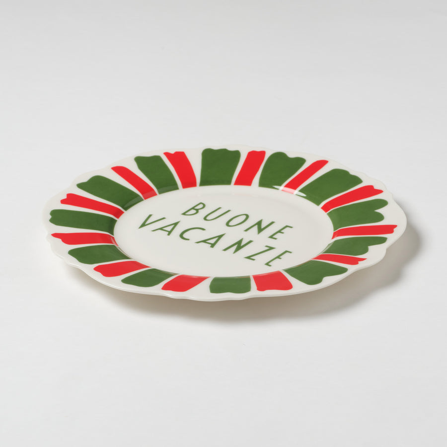 Red and Green Festive Italian Wave Side Plates