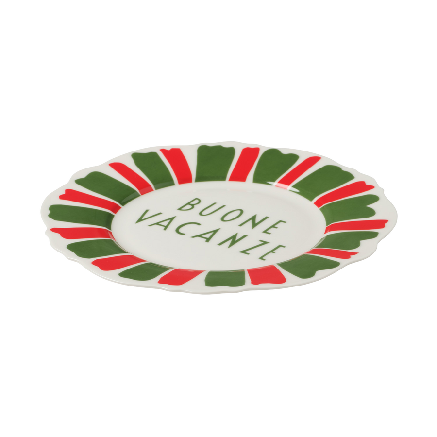 Red and Green Festive Italian Wave Side Plates