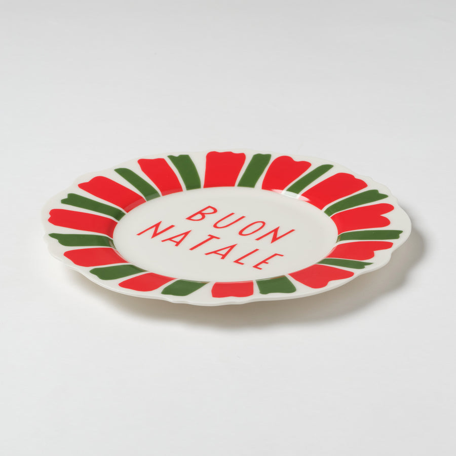 Red and Green Festive Italian Wave Side Plates