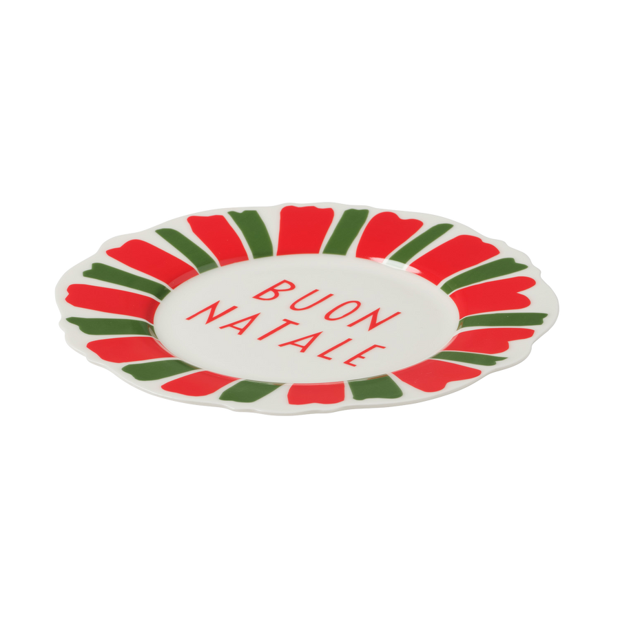 Red and Green Festive Italian Wave Side Plates