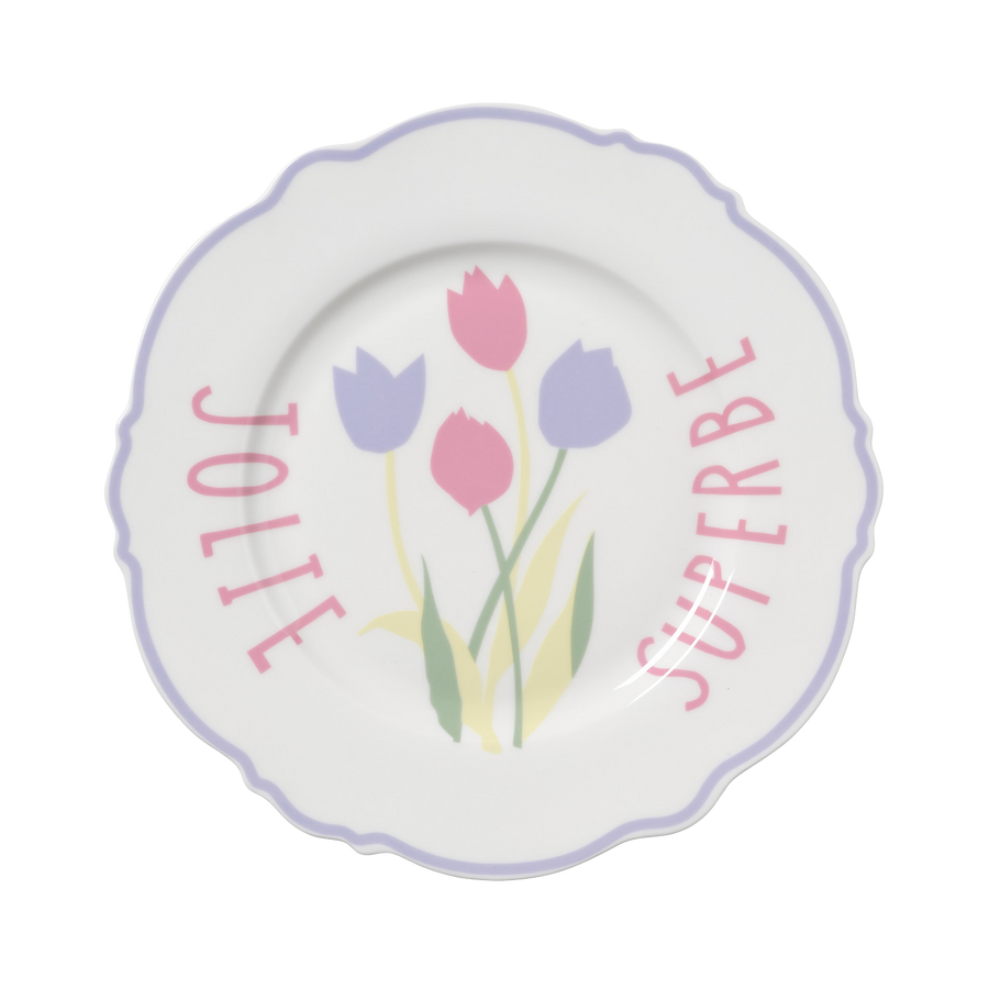 French Floral Wave Dinner Plate Set