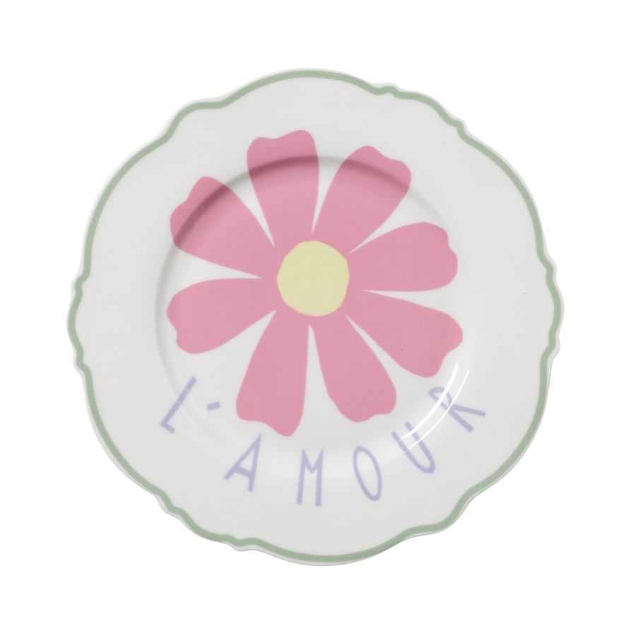 French Floral Wave Dinner Plate Set