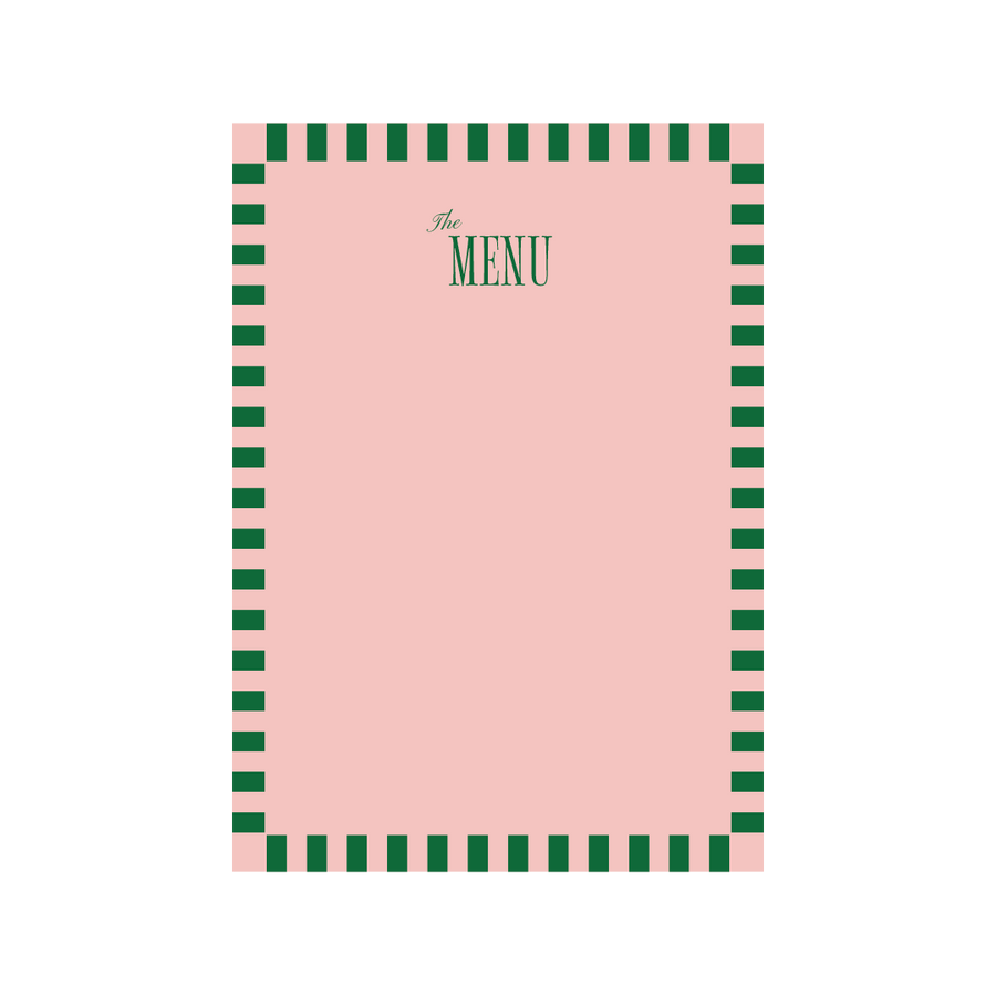 Downloadable Pink & Green Check Menu