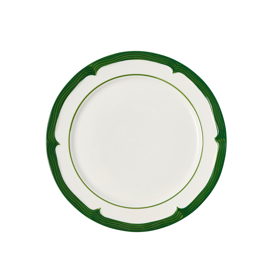 Soft Scallop Green Embossed Dinner Plate Set of 4 – In The Roundhouse