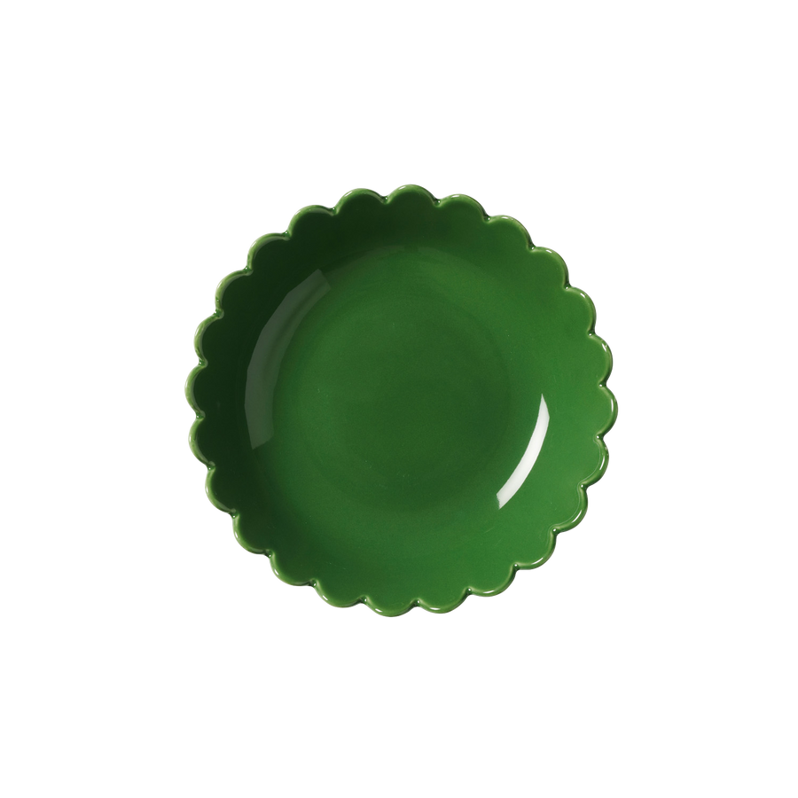 Green Scallop Set of 4 Small Bowls