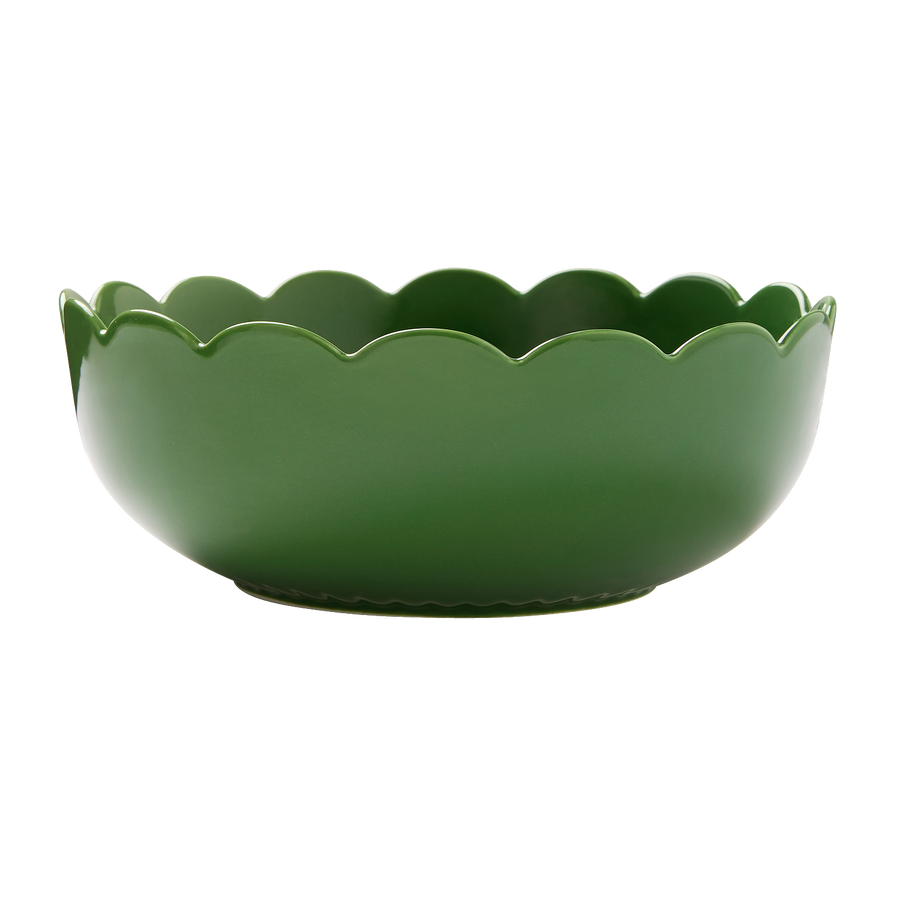 Green Large Serving Scallop Bowl