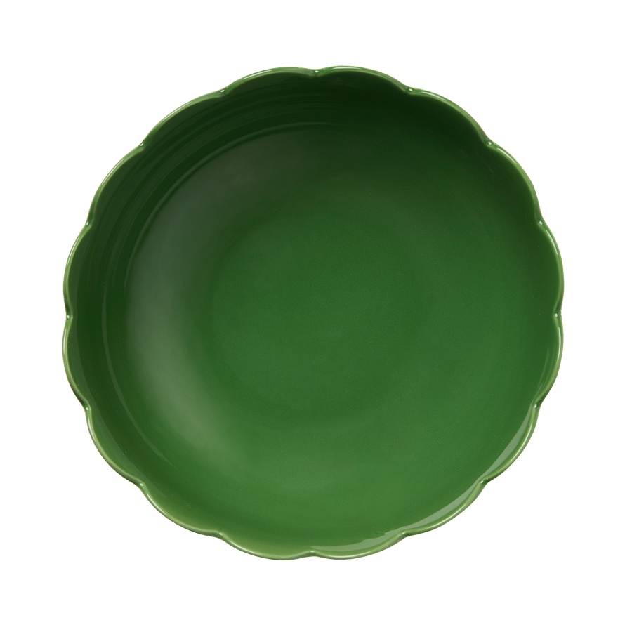 Green Large Serving Scallop Bowl