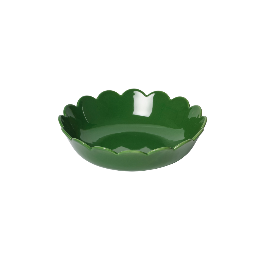 Large Green Scallop Bowls – Set of 4