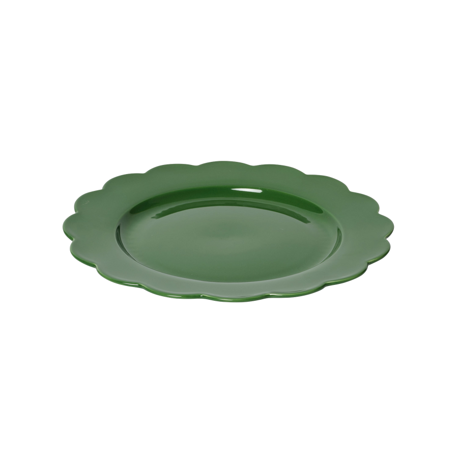 Green Scallop Dinner Plate Set of 4