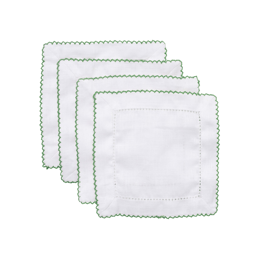 Set of 4 Cocktail Napkins - Green