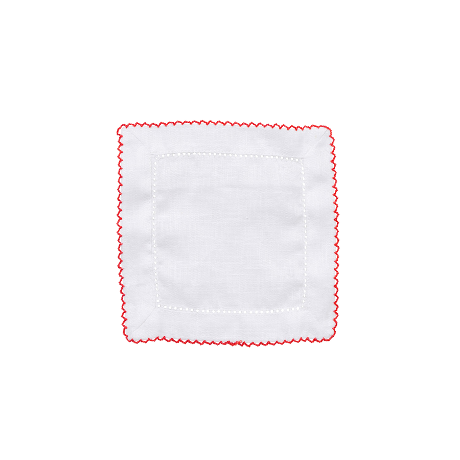 Set of 4 Cocktail Napkins - Red