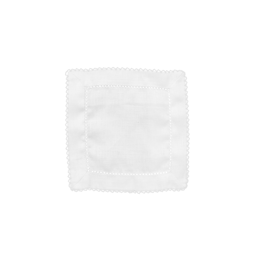 Set of 4 Cocktail Napkins - White