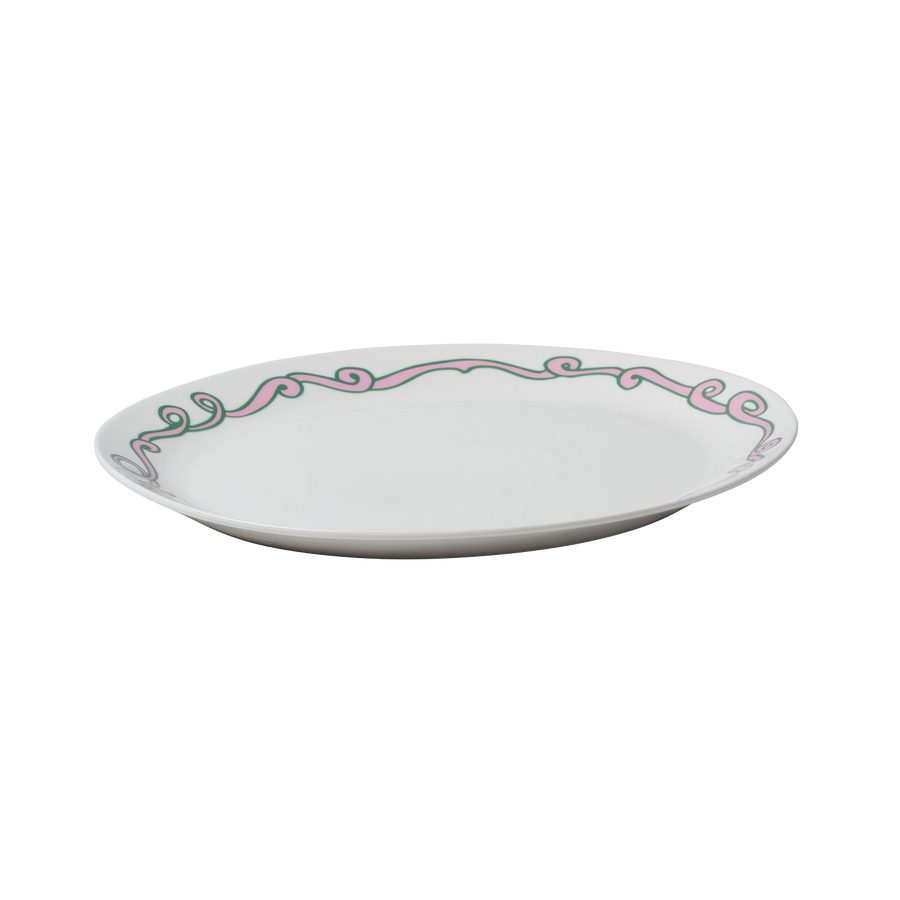 Swirl Border Bistro Dinner Plate Set