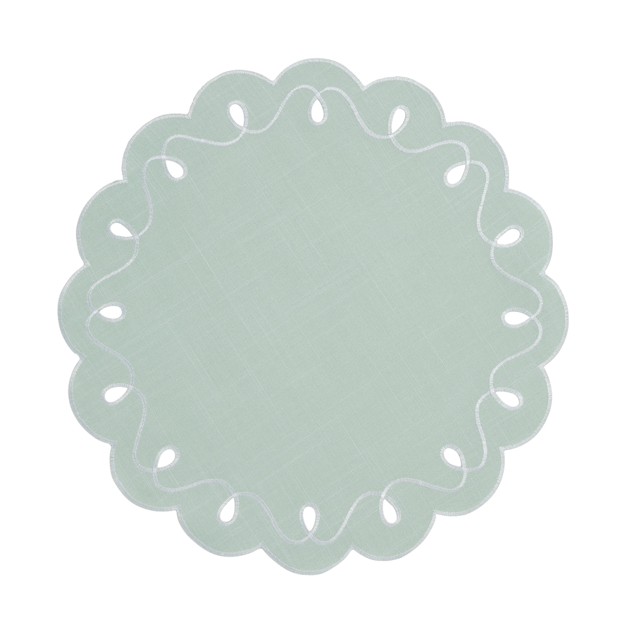 Round Mint and White Placemat - Set of 4