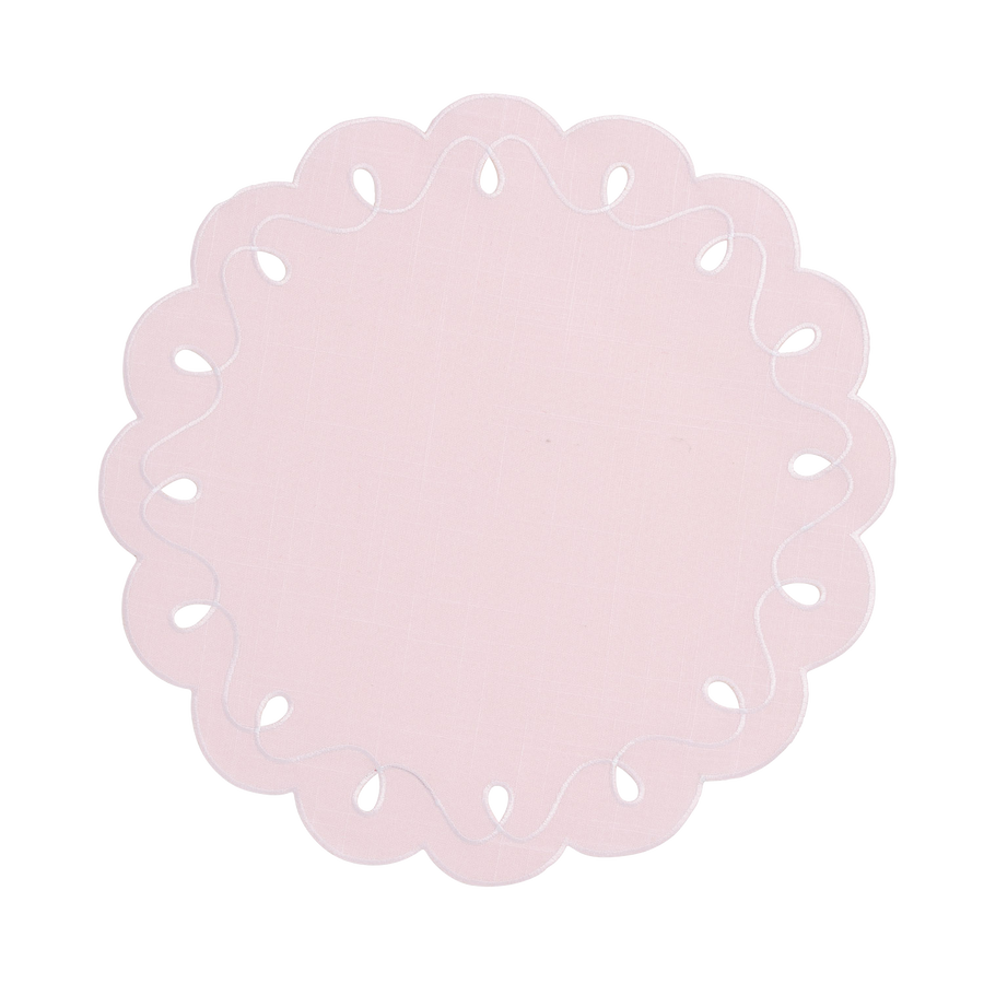 Round Pink and White Placemat - Set of 4