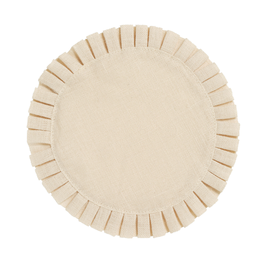 Cream Pleated Jute Placemat - Set of 4