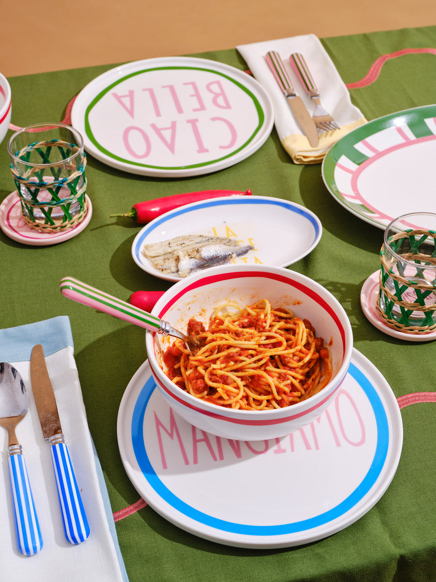 Navy and White Stripe Cutlery