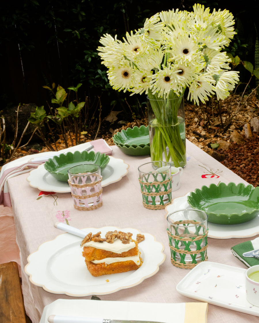 Small Green Scallop Bowls - Set of 4