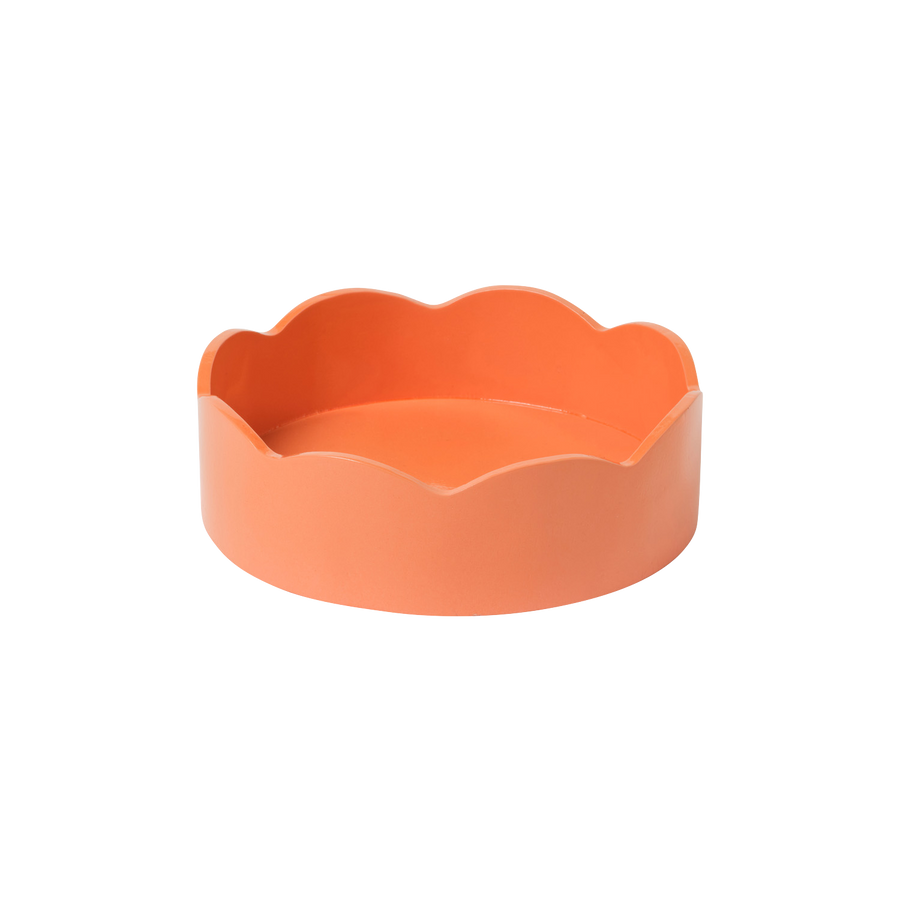 Small Round Tangerine Scalloped Tray