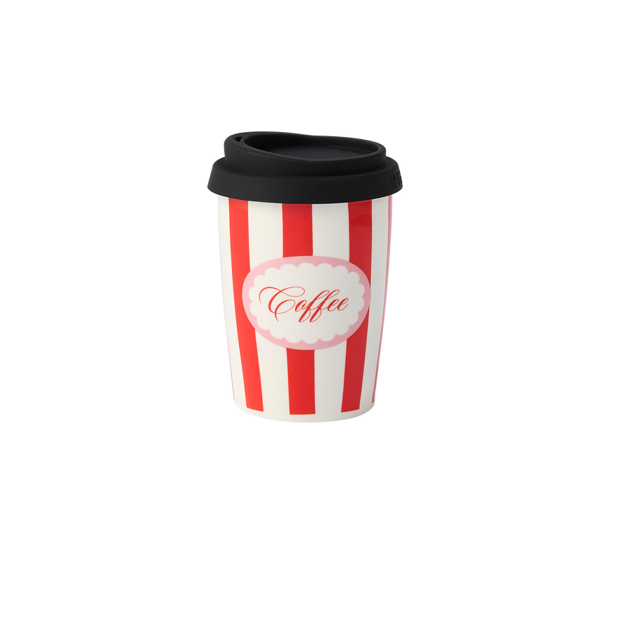 Red Stripe Travel Coffee Cup