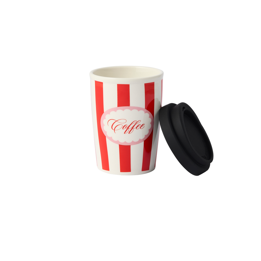 Red Stripe Travel Coffee Cup