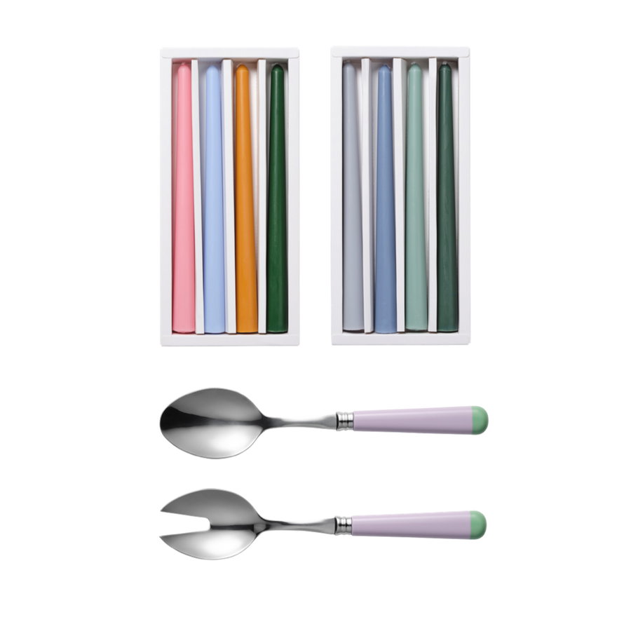 Multicolour Server & Candle Set